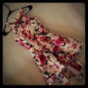 Like New Long Beige with Pink and Olive Floral Pi